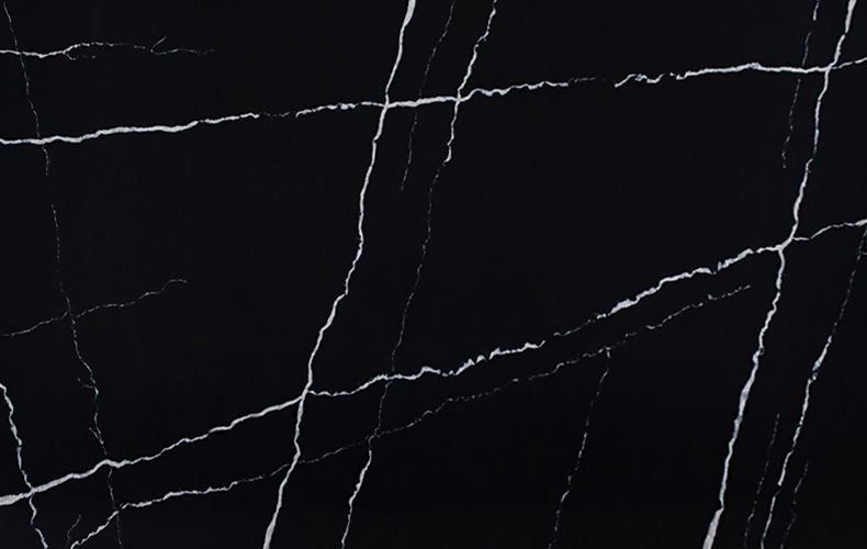 Calacatta Quartz Slab | Black Quartz with White Veins | 8102