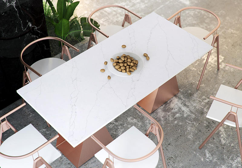 White Quartz Kitchen Countertops | Alabaster White Quartz | Calacatta Quartz | 8082