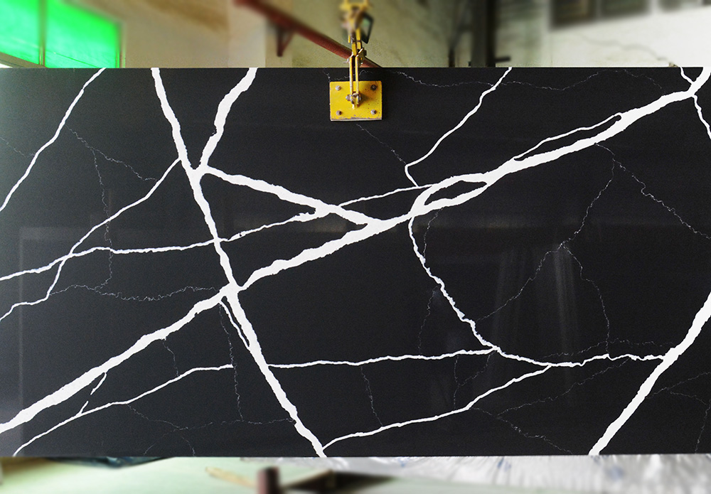 Black and White Quartz Countertops | Thin Quartz Slab | 8012